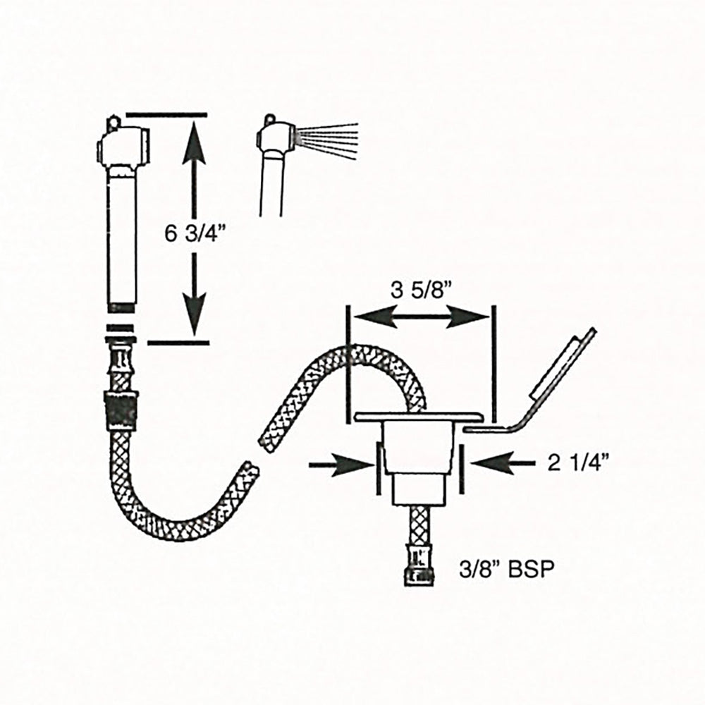 Scandvik Recessed Transom Shower w6 Hose  White 10055P
