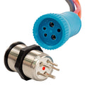 Bluewater 22mm Push Button Switch  OffOn Momentary Contact  BlueRed LED  1 Lead 905921131