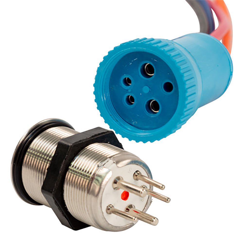 Bluewater 22mm Push Button Switch  OffOnOn Contact  BlueGreenRed LED  4 Lead 905931134