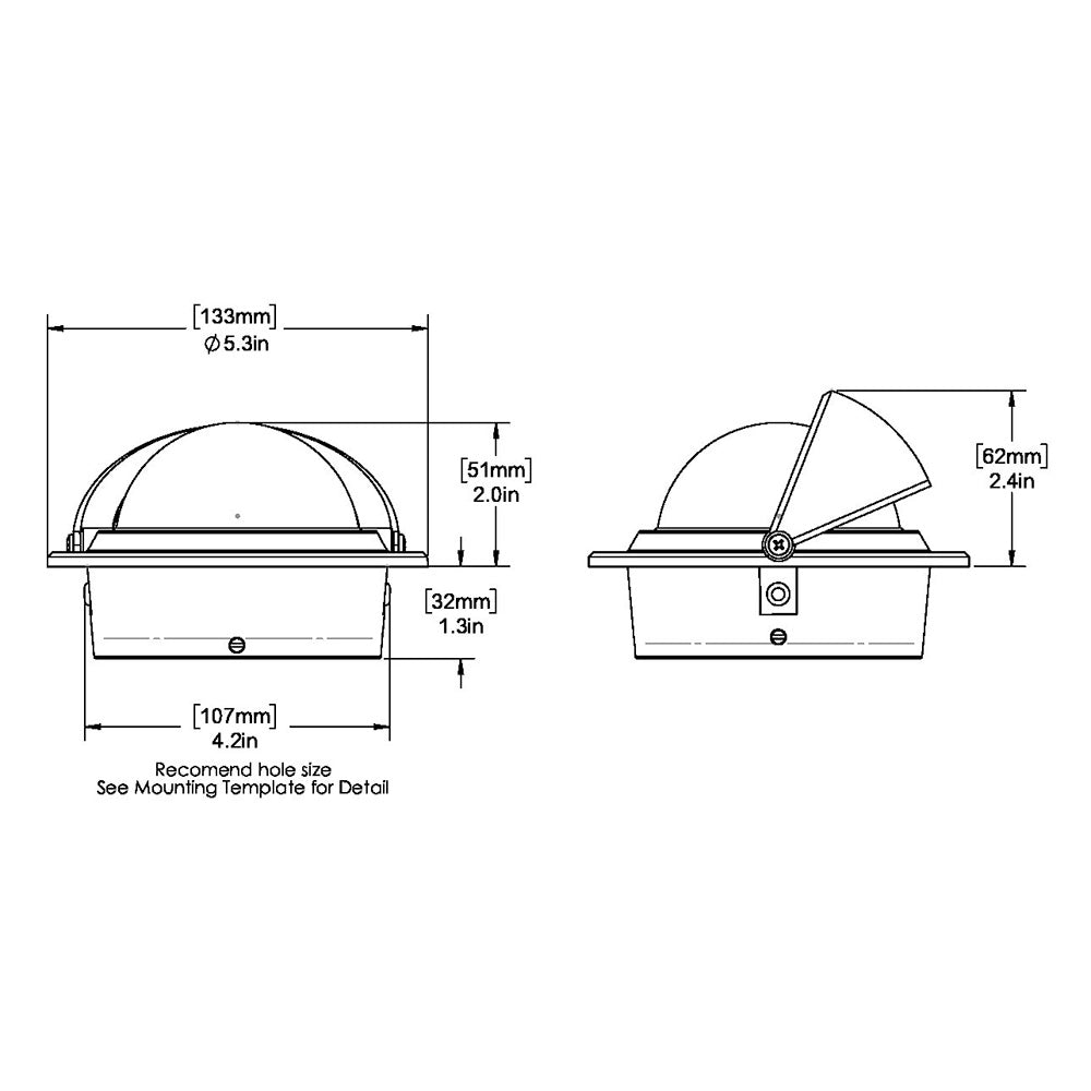 Ritchie F83W Voyager Compass  Flush Mount  White F83W