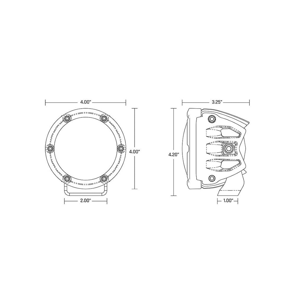 RIGID Industries 360Series RGBW 4 Offroad Lamp Drive Beam wRGBW Backlight Pods  Set of 2 36401