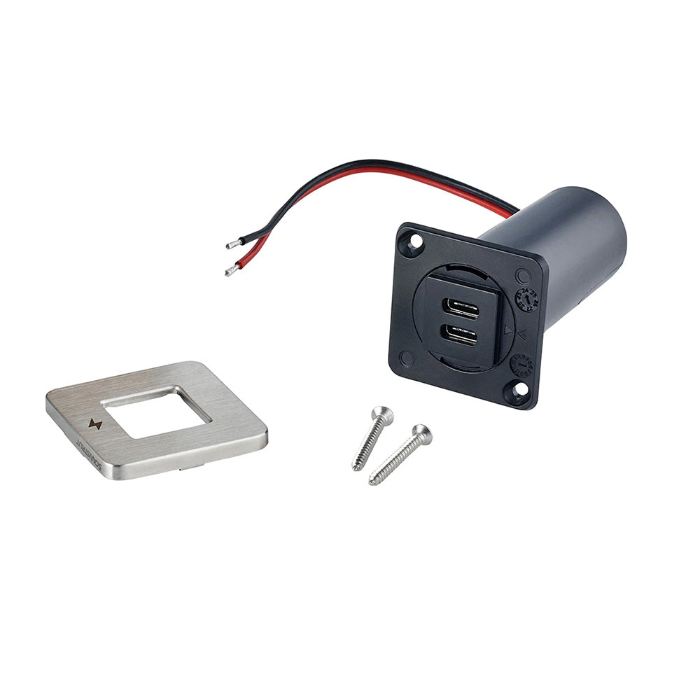 Scanstrut TILE USBC Interior Charging Socket  1224V  Stainless Steel Bezel SCTILE21