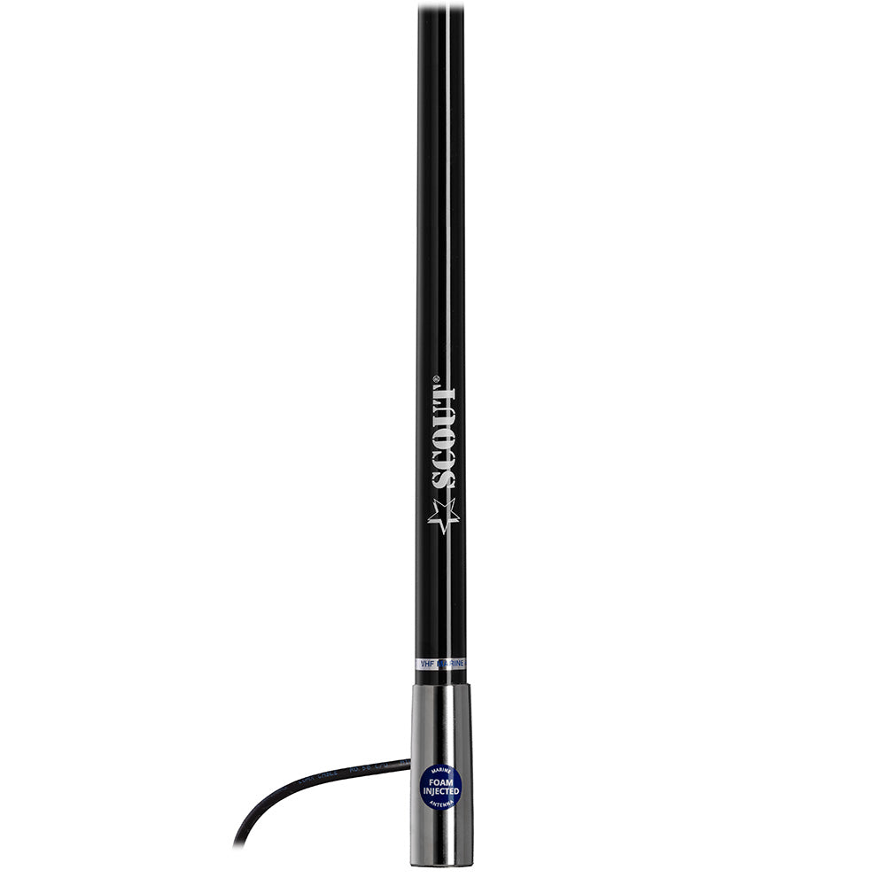 Scout 4 Black VHF Antenna 3dB Stainless Steel Ferule w5M RG58 Includes PL259 PF AN NVHF00045T