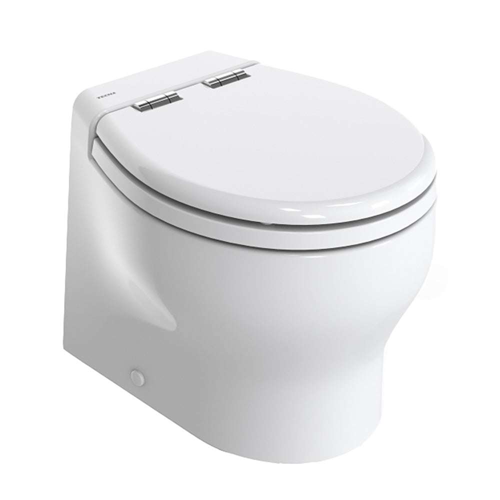 Thetford Silence 2G wWood Polyester Soft Close Seat  Standard Solenoid  Short White 12V TE2G012DWD00C00