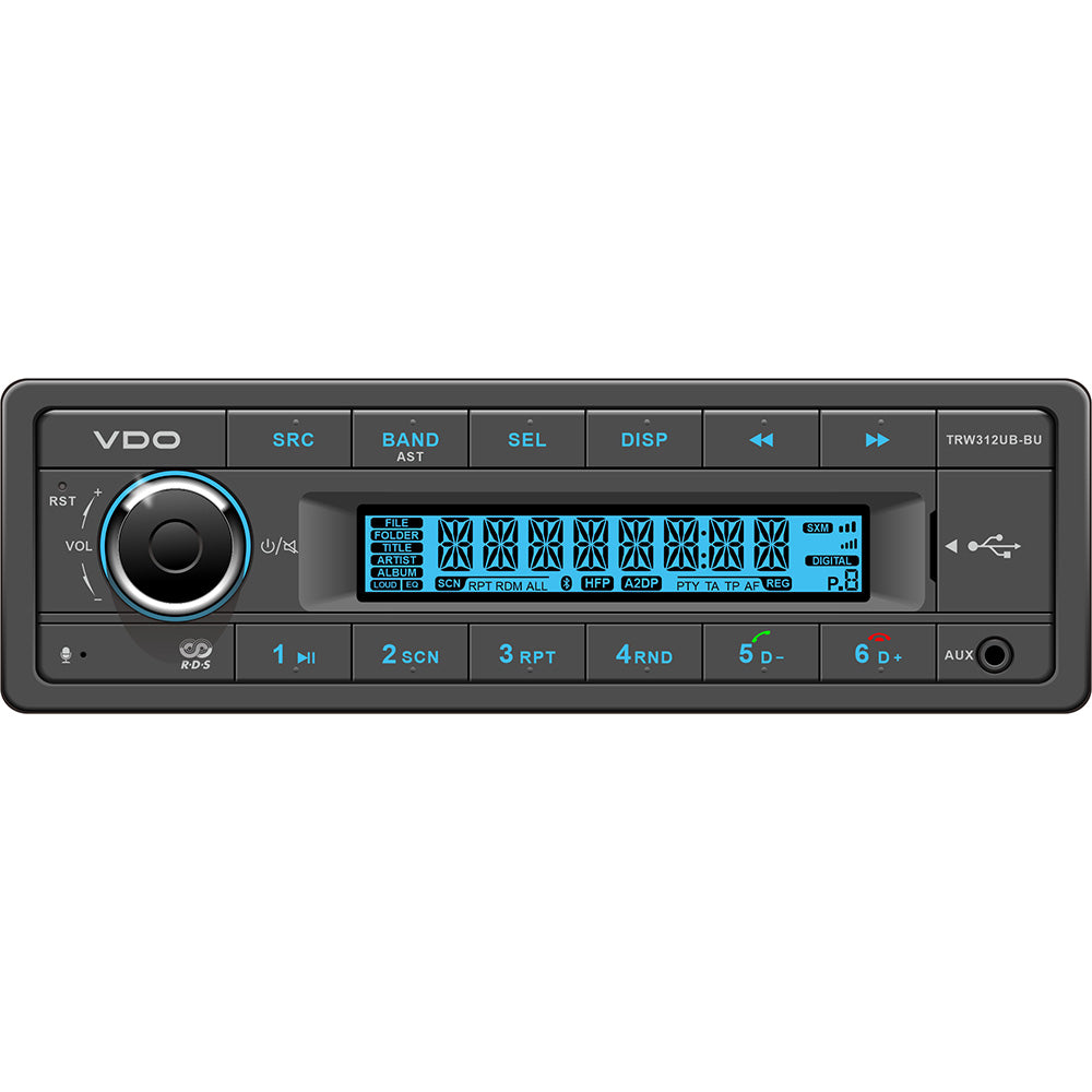 VDO 12V Radio wFM RDS Tuner MP3WMAUSBBluetooth  Blue Illumination TRW312UBBU