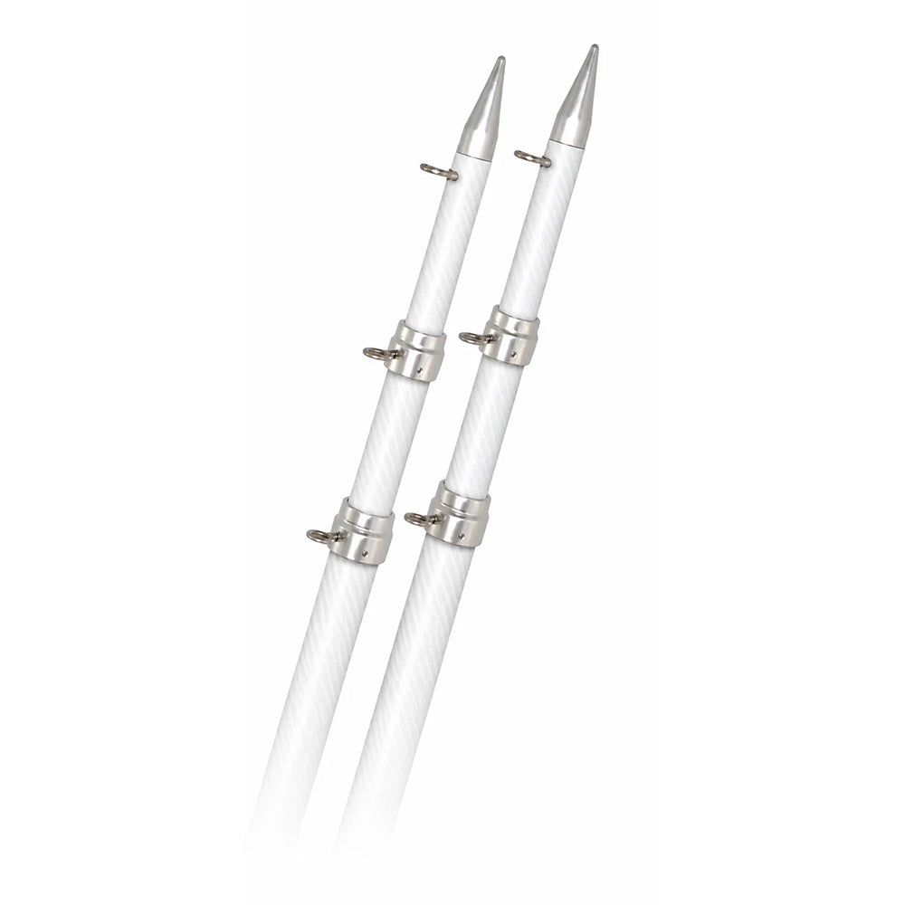 Rupp 18 White Carbon Fiber Telescoping Outrigger Poles 15 Diameter Pair A01800CFTW