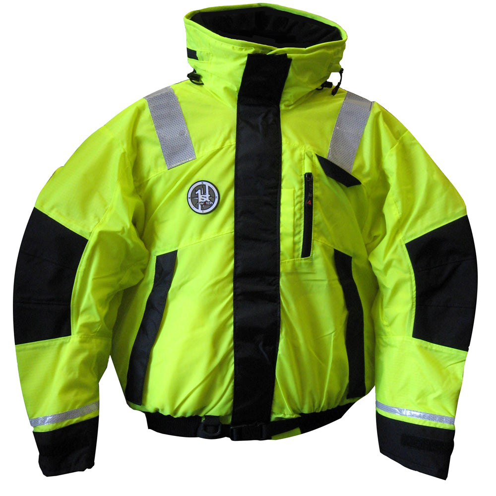 First Watch AB1100 Flotation Bomber Jacket  HiVis YellowBlack  Medium AB1100HVM