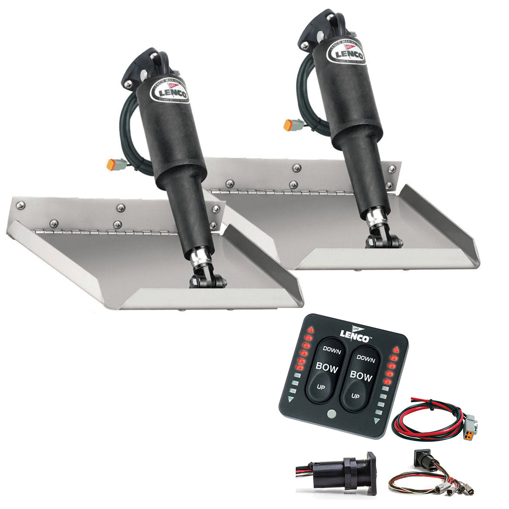 Lenco 9 x 12 Edge Mount Trim Tab Kit wLED Indicator Switch Kit TT9X12EI