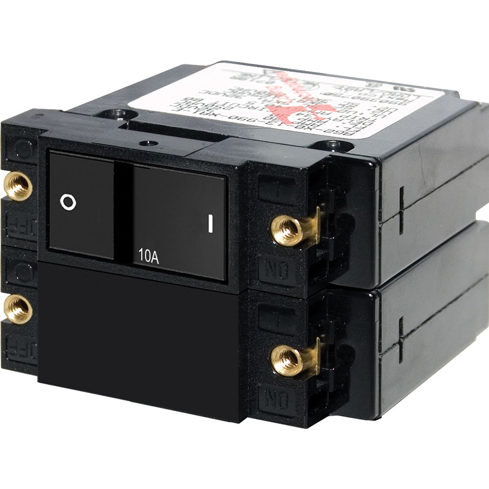 Blue Sea 7410 ASeries Flat Rocker Circuit Breaker  Double Pole  10A 7410