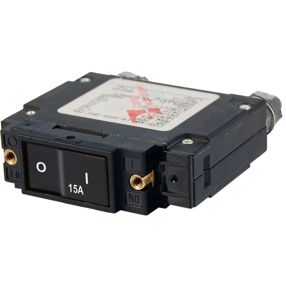 Blue Sea 7542 CSeries Flat Rocker Circuit Breaker  Single Pole  15A 7542