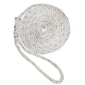 New England Ropes 12 Premium 3Strand Dock Line  White wTracer  35 C60501600035