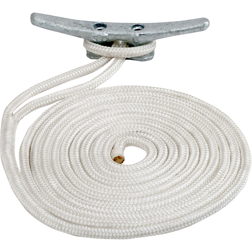 SeaDog Double Braided Nylon Dock Line  34 x 35  White 302119035WH1