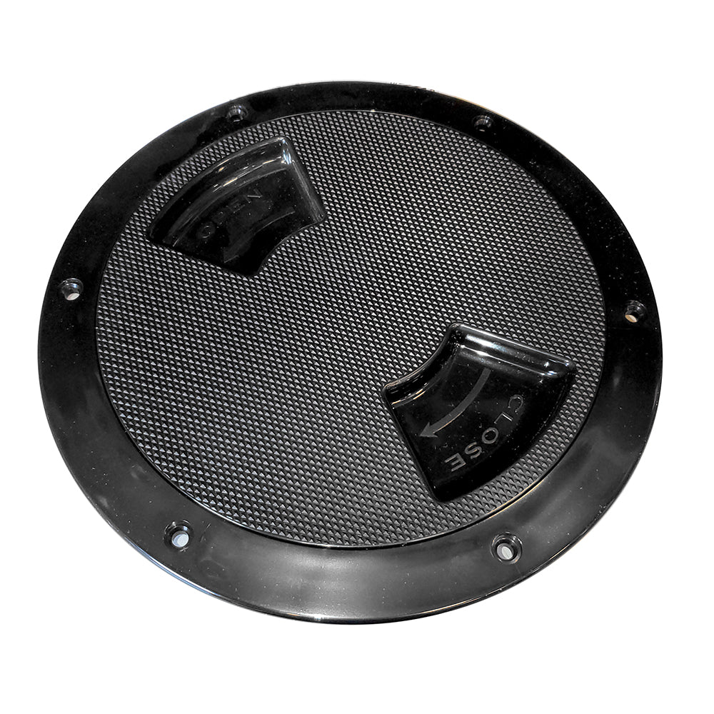 SeaDog QuarterTurn Textured Deck Plate wInternal Collar  Black  6 3363671