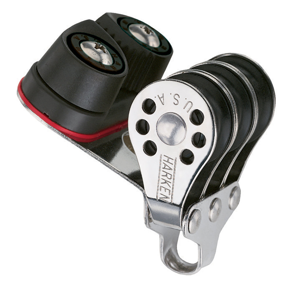 Harken 22mm Triple Micro Block wCam Cleat Fishing 230F