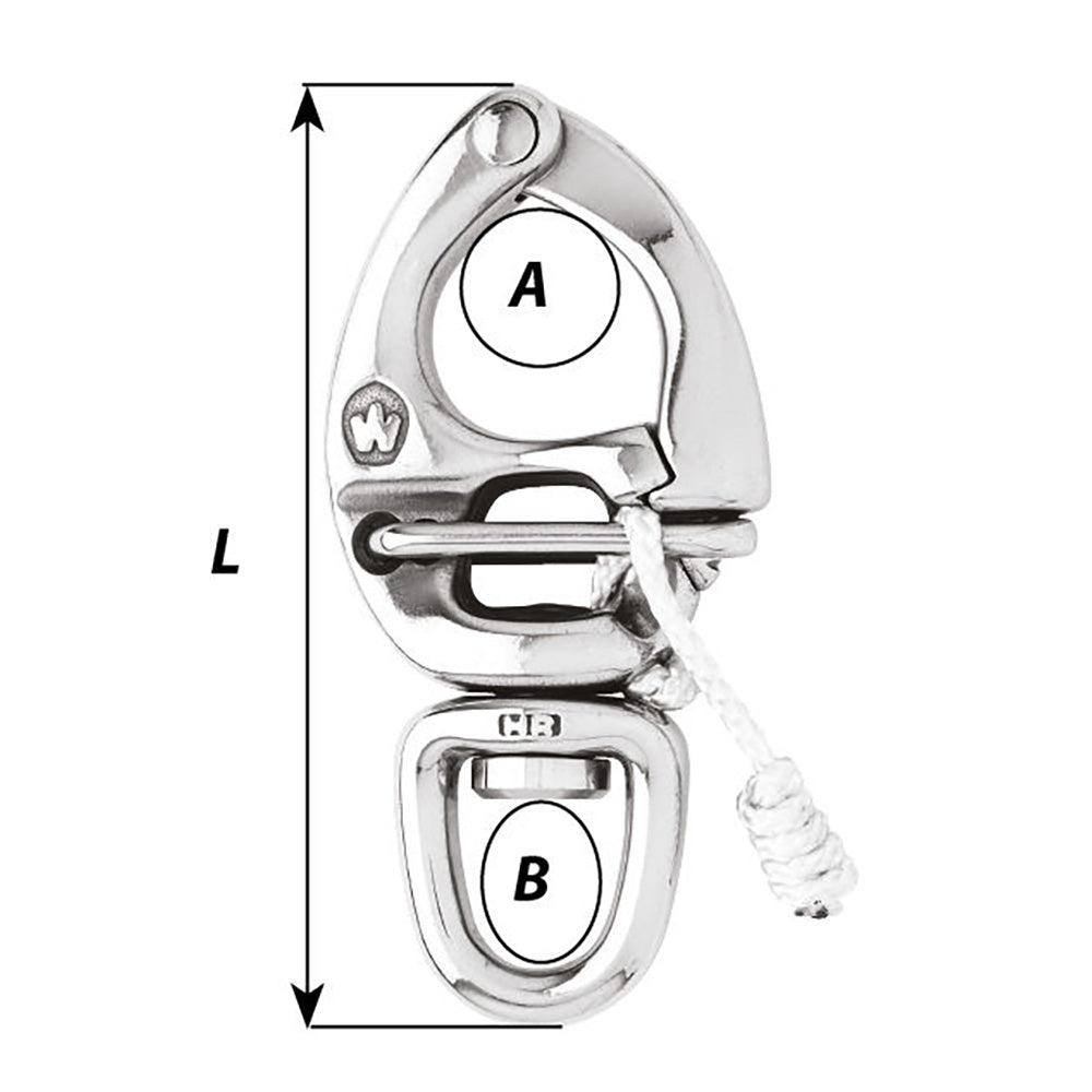 Wichard HR Quick Release Snap Shackle With Swivel Eye  130mm Length  518 02677