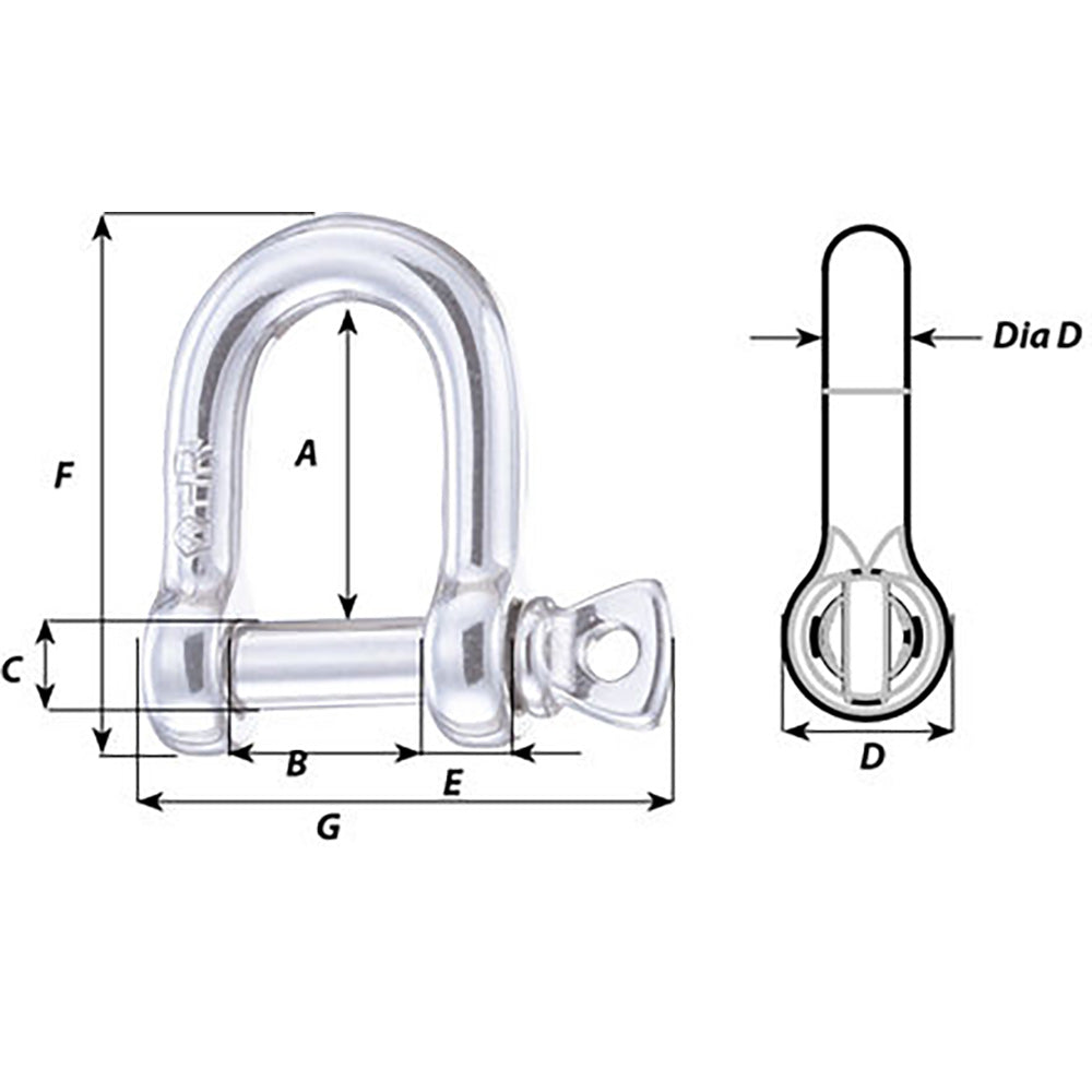 Wichard HR D Shackle  20mm Diameter  2532 11209