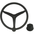 Uflex  V46  135 Stainless Steel Steering Wheel wSpeed Knob  Chrome Nut  Black V46B KIT