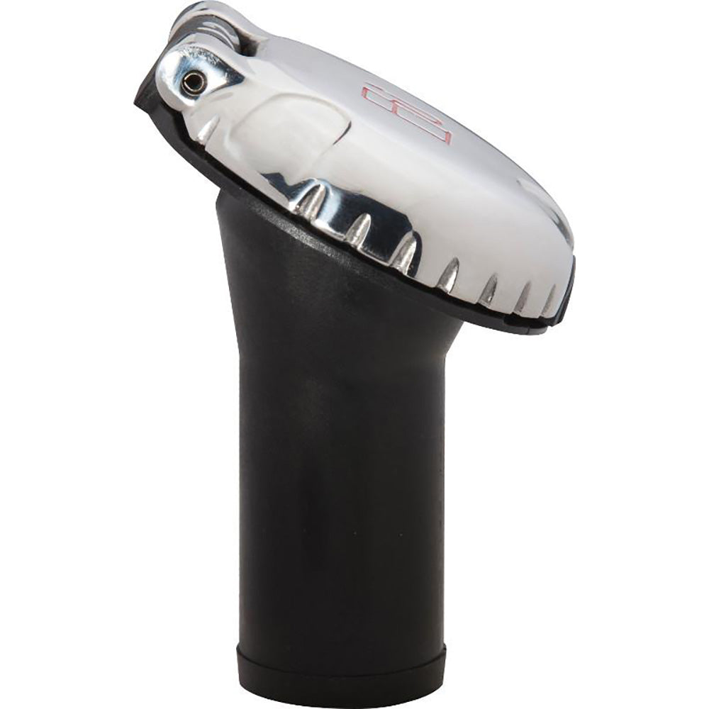 Attwood Deck Fill fCarbon Canister System  Angled Body  Scalloped Stainless Steel Cap 99DFCCAS1S